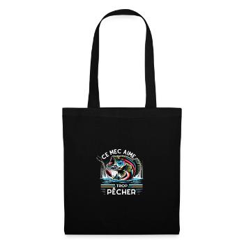 ce mec aime trop pêcher - Sac en tissu - noir - Devant