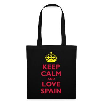 Keep Calm & Love Spain - Stoffbeutel - Schwarz - Vorne