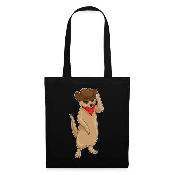Suricate Cowboy Chapeau de cowboy - Sac en tissu - noir - Devant