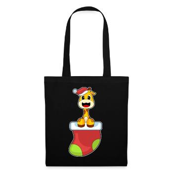 Giraffe Christmas Christmas Sock - Tote Bag - black - Front