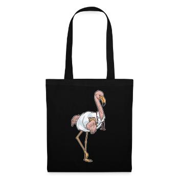 Flamingo Arzt Stethoskop - Stoffbeutel - Schwarz - Vorne