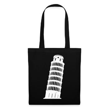Silhouette de la Tour de Pise Monochrome - Sac en tissu - noir - Devant