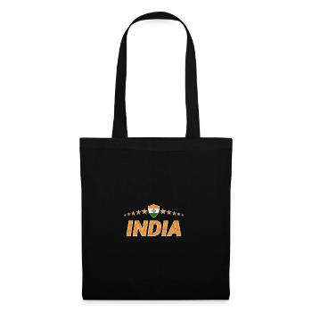 Indien - Stoffbeutel - Schwarz - Vorne