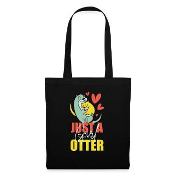 Drôle de loutre mignon animal loutre de mer amusant Liebh - Sac en tissu - noir - Devant