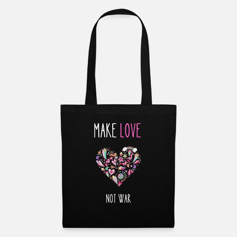 Make Love statt Krieg - Stoffbeutel - Schwarz