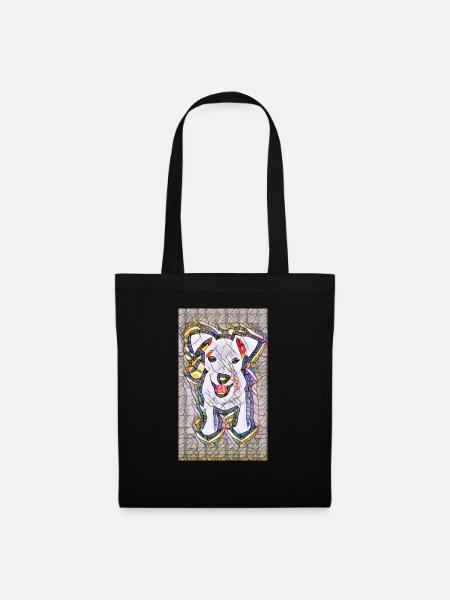 Welpe, Hund, jack russle terrier, cute, - Stoffbeutel - Schwarz