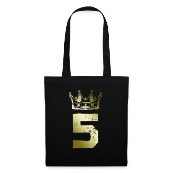 5 Number crown - Tote Bag - black - Front