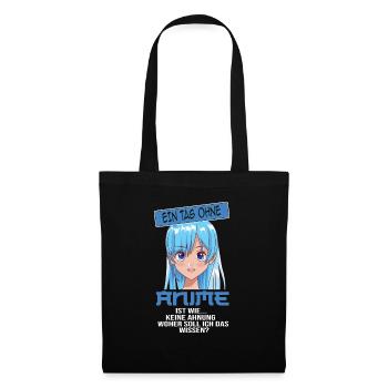 Anime Girl Merch Anime Merch Geschenk - Stoffbeutel - Schwarz - Vorne