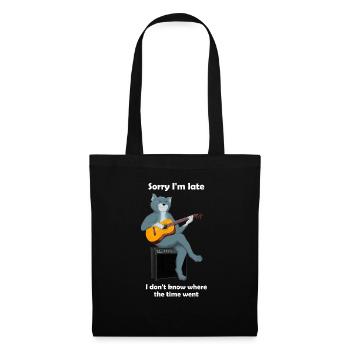 SORRY I AM LATE - CAT JOUANT DE LA GUITARE - Sac en tissu - noir - Devant