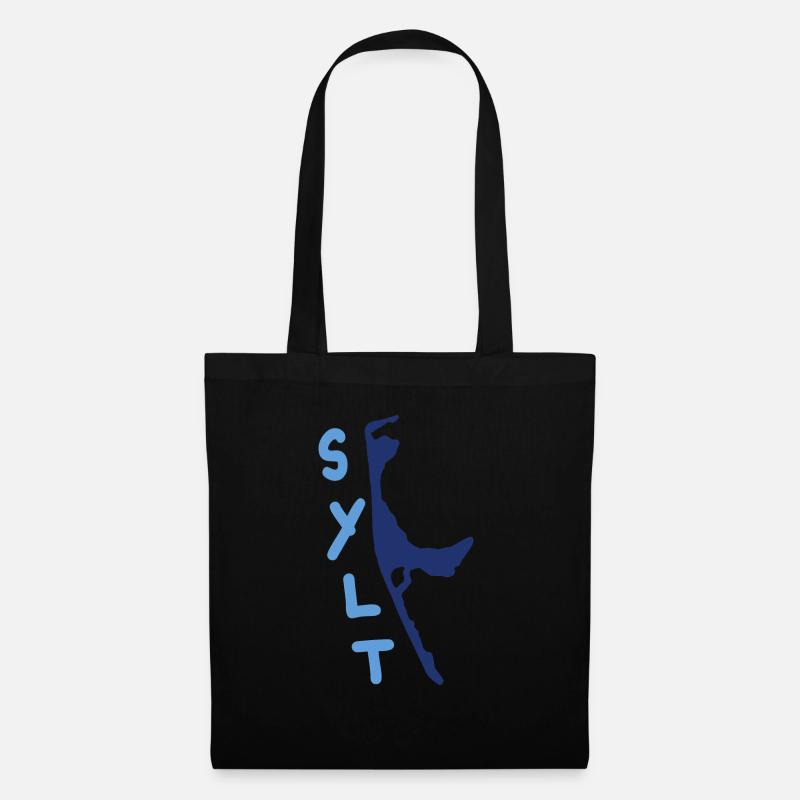 sylt blau mit schriftzug - Stoffbeutel - Schwarz