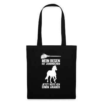 Pferd Reitsport Reiten Pferdesport Araber - Stoffbeutel - Schwarz - Vorne
