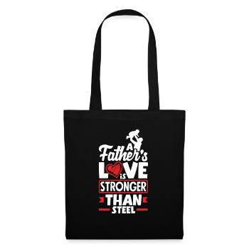 Stronger than Steel Father's Day Design for - Stoffbeutel - Schwarz - Vorne