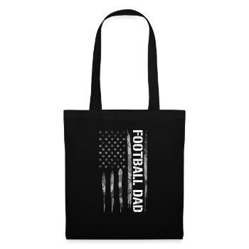 Football Dad - Drapeau américain - Sac en tissu - noir - Devant