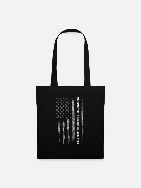 American By Birth Texan By The G... - Stoffbeutel - Schwarz