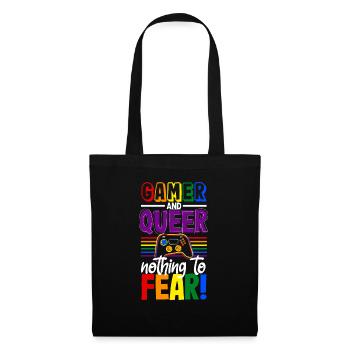 Gamer and queer, nothing to fear! - Stoffbeutel - Schwarz - Vorne