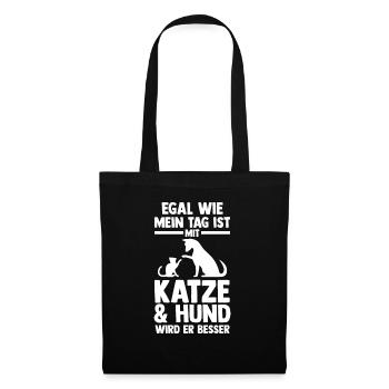 Hunde Katzenliebhaber Hundeliebhaber Katzen - Stoffbeutel - Schwarz - Vorne