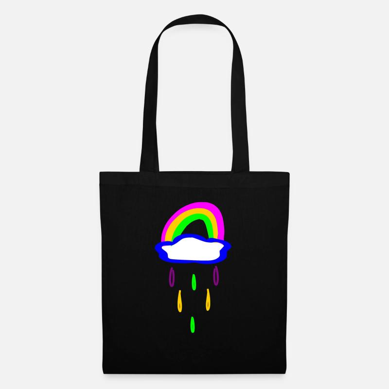 Rainbow and rain - Tote Bag - black