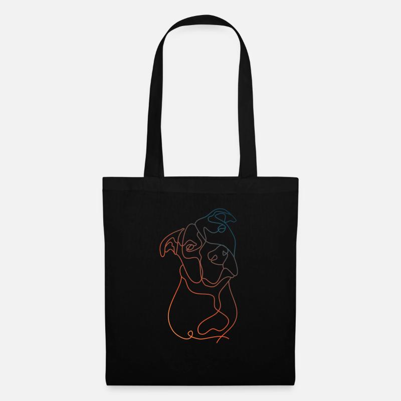 FARBE LINEAR MINIMALIST PITBULL - Stoffbeutel - Schwarz