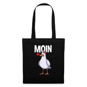 Moin Möwe - Stoffbeutel - Schwarz - Vorne