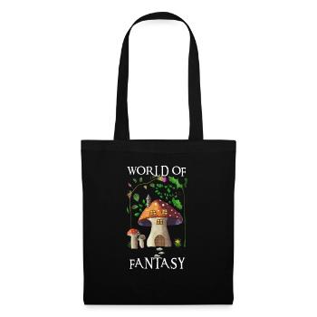 Maison champignon - World of Fantasy blanc - Sac en tissu - noir - Devant
