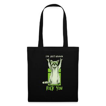 DJ Musik Retro Heavy Metal Hard Rock Punk Panda - Stoffbeutel - Schwarz - Vorne