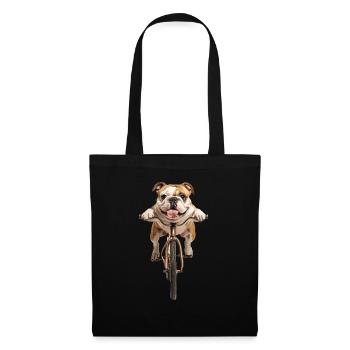 Bulldogge - Stoffbeutel - Schwarz - Vorne