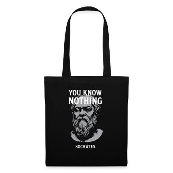 Citation de Socrate - Sac en tissu - noir - Devant
