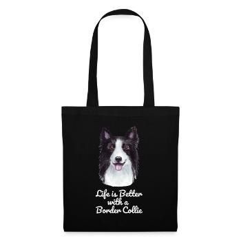Border Collie - Sac en tissu - noir - Devant
