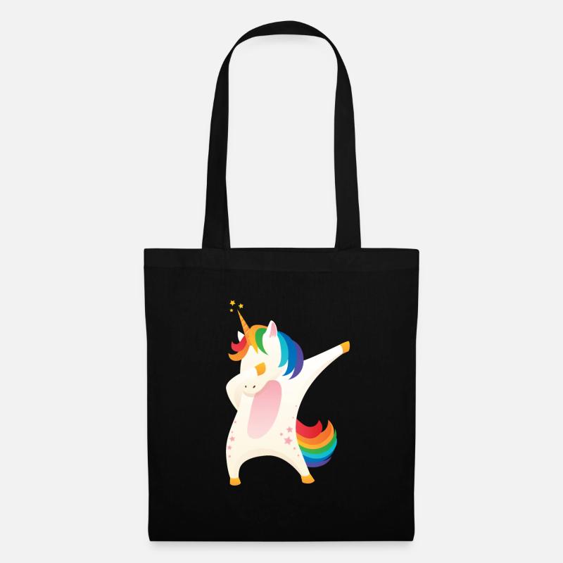 Funny Unicorn Dabbing | Dab Dance - Stoffbeutel - Schwarz