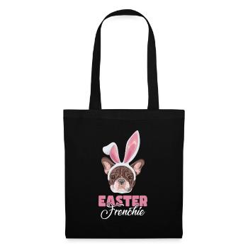 Frohe Ostern French Bulldog - Stoffbeutel - Schwarz - Vorne