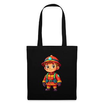 Héros en rouge le pompier - Sac en tissu - noir - Devant