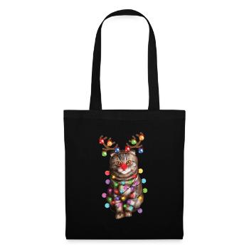 Christmas Funny Scottish Fold Cat Xmas Kitty Gift - Tote Bag - black - Front