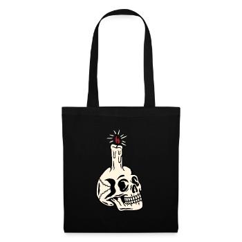 Old school tattoo design memento mori - Stoffbeutel - Schwarz - Vorne