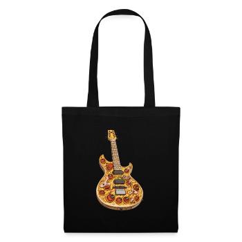 Pizza Gitarre - Stoffbeutel - Schwarz - Vorne