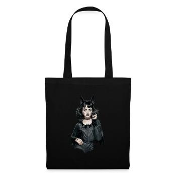 Retro Style Bat-themed Gothic für Gothik Fans - Stoffbeutel - Schwarz - Vorne
