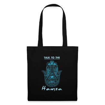 Yoga Hamsa Hand Hindu Buddhismus Symbol - Stoffbeutel - Schwarz - Vorne