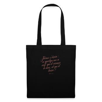 LA BIBLE. Jean 7:37 - Sac en tissu - noir - Devant