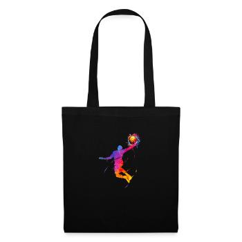 Basketteur Panier de Basket Basket-ball Cadeau - Sac en tissu - noir - Devant