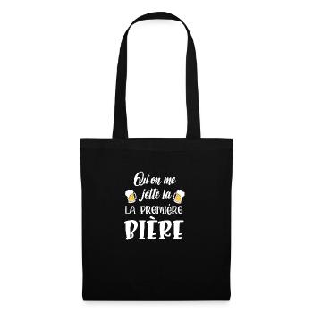 qu'on me jette la première bière - Sac en tissu - noir - Devant