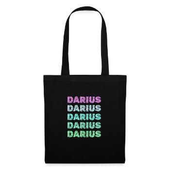 Prénom pour Darius Darius Nom - Sac en tissu - noir - Devant