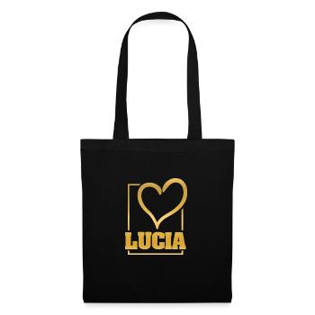 Cadeau pour Lucia - Sac en tissu - noir - Devant