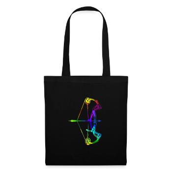 Tir à l’arc Arc-en-ciel Couleurs Polygone Sport - Sac en tissu - noir - Devant