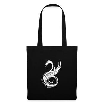 Elegant ornate swan head with wings - Tote Bag - black - Front