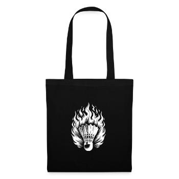 Fast badminton ball in flames and fire - Tote Bag - black - Front