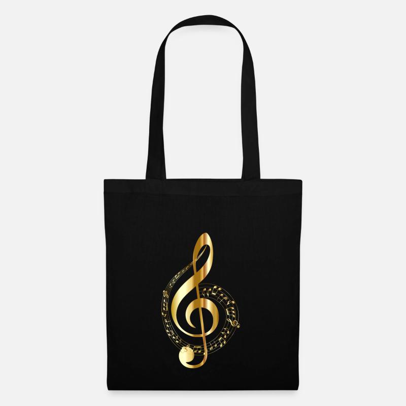d'or formant clé - Sac en tissu - noir