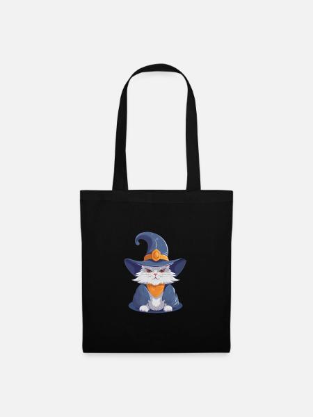 wizard cat - Stoffbeutel - Schwarz