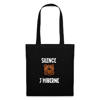 silence j'hiberne - Sac en tissu - noir - Devant