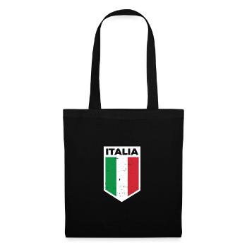 Italien 2021 Flagge Fußball Soccer Meisterschaft - Stoffbeutel - Schwarz - Vorne