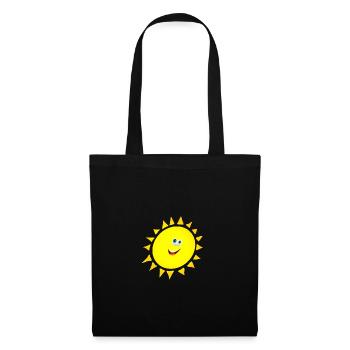 soleil heureux avec le visage - Sac en tissu - noir - Devant