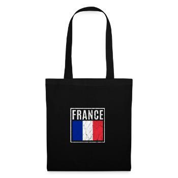 Frankreich - Stoffbeutel - Schwarz - Vorne